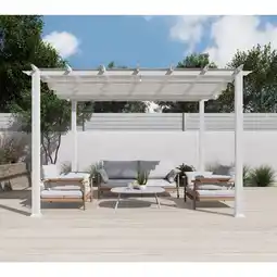 toom Baumarkt Paragon-Outdoor Pergola 'Florida 11 x 11' Aluminium weiß mit Sonnensegel 350 x 350 x 235 cm Angebot