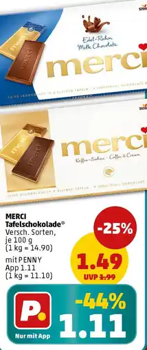 PENNY MERCI Tafelschokolade Angebot