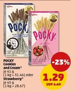 PENNY POCKY Cookies and Cream oder Strawberry Angebot