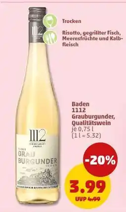 PENNY BADEN 1112 Grauburgunder Qualitätswein Angebot
