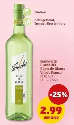 PENNY Frankreich BLANCHET Blanc de Blancs Vin de France Angebot