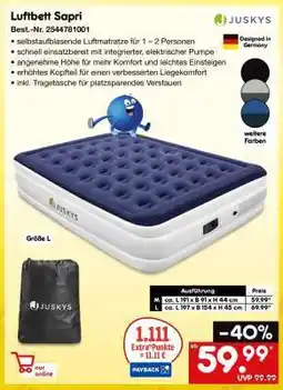 Netto Marken-Discount Luftbett Sapri Angebot