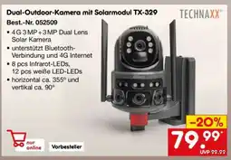 Netto Marken-Discount Dual-Outdoor-Kamera mit Solarmodul TX-329 Angebot