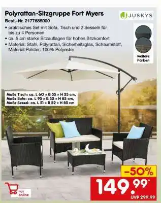 Netto Marken-Discount Polyrattan-Sitzgruppe Fort Myers Angebot