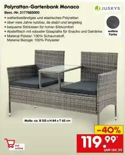Netto Marken-Discount Polyrattan Gartenbank Monaco Angebot