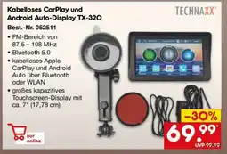Netto Marken-Discount Kabelloses CarPlay und Android Auto-Display TX-32O Angebot