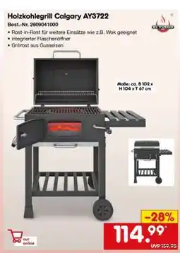 Netto Marken-Discount Holzkohlegrill Calgary AY3722 Angebot