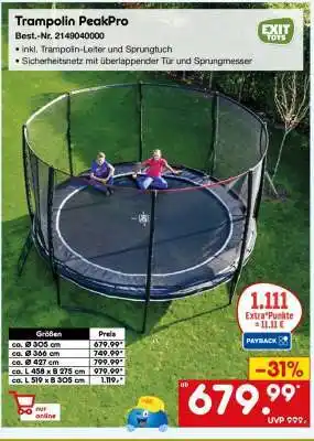 Netto Marken-Discount Trampolin PeakPro Angebot