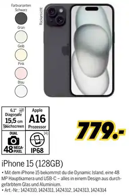 MEDIMAX iPhone 15 (128GB) Angebot
