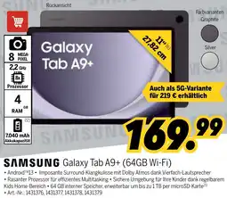 MEDIMAX SAMSUNG Galaxy Tab A9+ (64GB Wi-Fi) Angebot