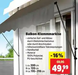 Thomas Philipps Balkon-Klemmmarkise Angebot