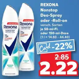 Kaufland REXONA Nonstop Deo-Spray oder Roll-on Angebot