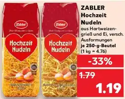 Kaufland ZABLER Hochzeit Nudeln Angebot