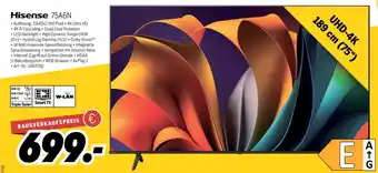 MEDIMAX Hisense uhd-4k 75a6n Angebot