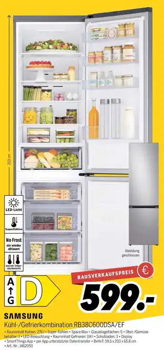 MEDIMAX Samsung kühl-/gefrierkombination rb38c600dsa/ef Angebot
