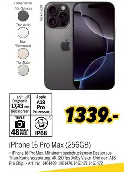 MEDIMAX Apple iphone 16 pro max (256gb) Angebot