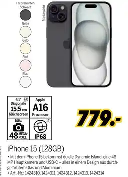 MEDIMAX Apple iphone 15 (128gb) Angebot