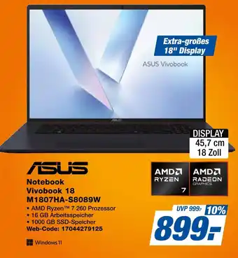 Expert Asus vivobook 18 m1807ha-s8089w Angebot