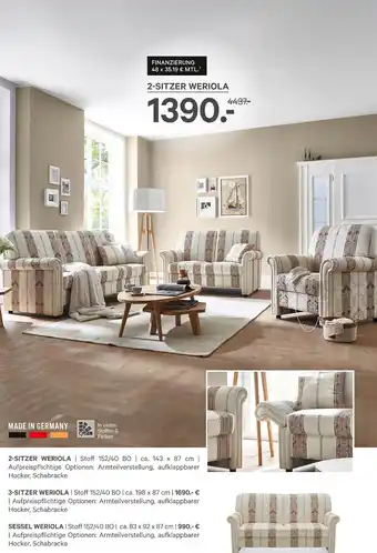 Kabs Polsterwelt 2-sitzer weriola,3-sitzer weriola oder sessel weriola Angebot