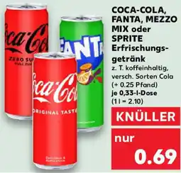 Kaufland COCA-COLA, FANTA, MEZZO MIX oder SPRITE Erfrischungsgetränk Angebot