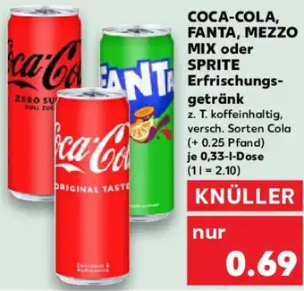 Kaufland COCA-COLA, FANTA, MEZZO MIX oder SPRITE Erfrischungsgetränk Angebot