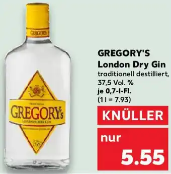 Kaufland GREGORY'S London Dry Gin Angebot