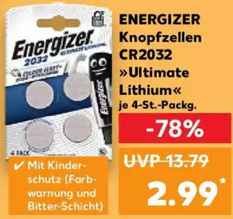 Kaufland ENERGIZER Knopfzellen CR2032 Ultimate Lithium Angebot