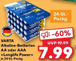 Kaufland VARTA Alkaline-Batterien AA oder AAA Angebot