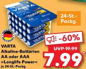 Kaufland VARTA Alkaline-Batterien AA oder AAA Angebot