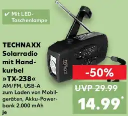Kaufland TECHNAXX Solarradio mit Handkurbel TX-238 Angebot