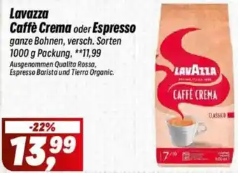 Simmel Lavazza Caffè Crema oder Espresso Angebot