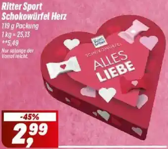 Simmel Ritter Sport Schokowürfel Herz Angebot