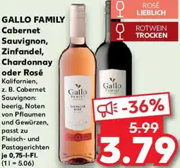 Kaufland GALLO FAMILY Cabernet Sauvignon, Zinfandel, Chardonnay oder Rosé Angebot