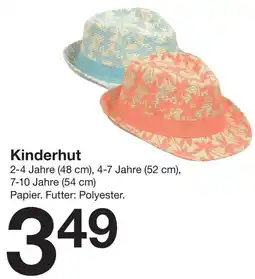 Zeeman Kinderhut Angebot