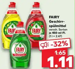Kaufland FAIRY Geschirrspülmittel Angebot