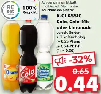 Kaufland K-CLASSIC Cola, Cola-Mix oder Limonade Angebot