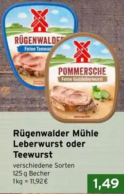 CAP Markt Rügenwalder Mühle Leberwurst oder Teewurst Angebot