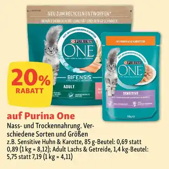 Fressnapf Purina One Nass- und Trockennahrung. Angebot