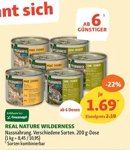 Fressnapf REAL NATURE WILDERNESS Nassnahrung. Verschiedene Sorten. 200 g-Dose Angebot