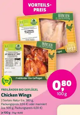 Biomarkt FREILÄNDER BIO GEFLÜGEL Chicken Wings Angebot