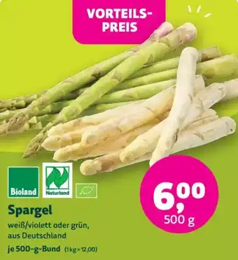 Biomarkt Spargel Angebot