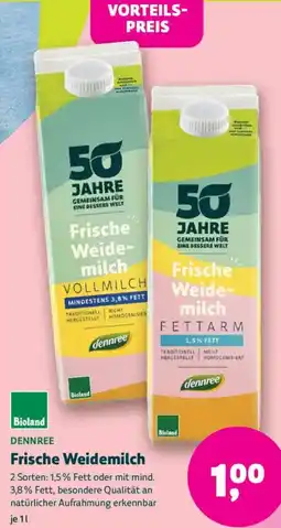 Biomarkt DENNREE Frische Weidemilch Angebot
