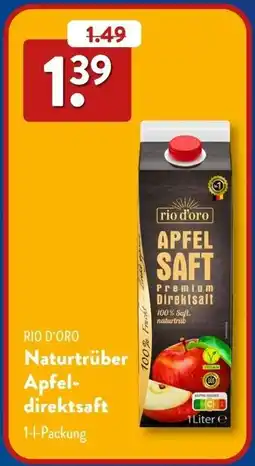 Aldi Süd RIO D'ORO Naturtrüber Apfeldirektsaft Angebot