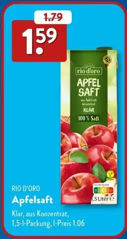 Aldi Süd RIO D'ORO Apfelsaft Angebot