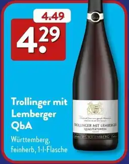 Aldi Süd Trollinger mit Lemberger QbA Angebot