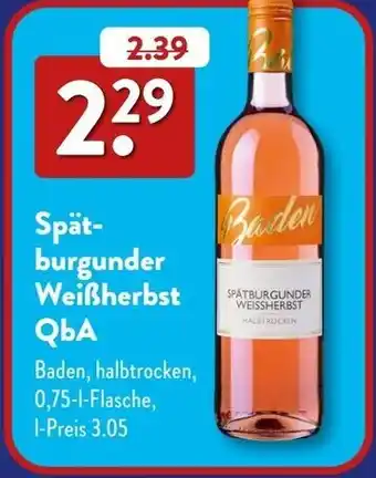 Aldi Süd Spätburgunder Weißherbst QbA Angebot