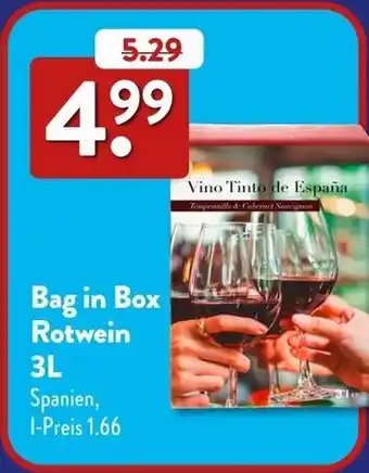 Aldi Süd Bag in Box Rotwein Angebot