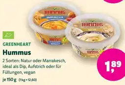 Biomarkt GREENHEART Hummus Angebot