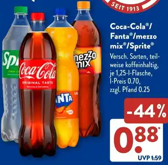 Aldi Süd Coca-Cola/ Fanta/mezzo mix/Sprite Angebot