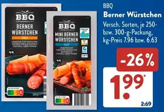 Aldi Süd BBQ Berner Würstchen Angebot